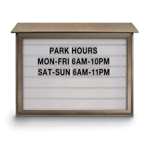 Indoor Enclosed Combo Board, 72"x36", Bronze Frame/Black Porc & Cloud